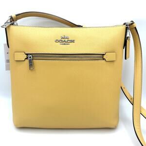 Coach Rowan File Bag Crossbody Purse Retro Yellow Leather C1556
